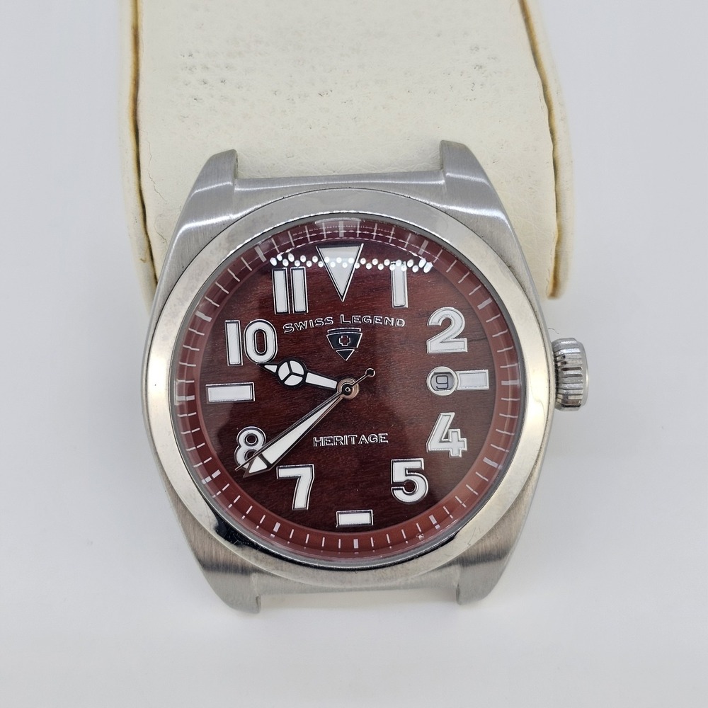 Swiss Legend Heritage Men's Watch 44MM Brown Dial SELLING FOR PARTS AS IS